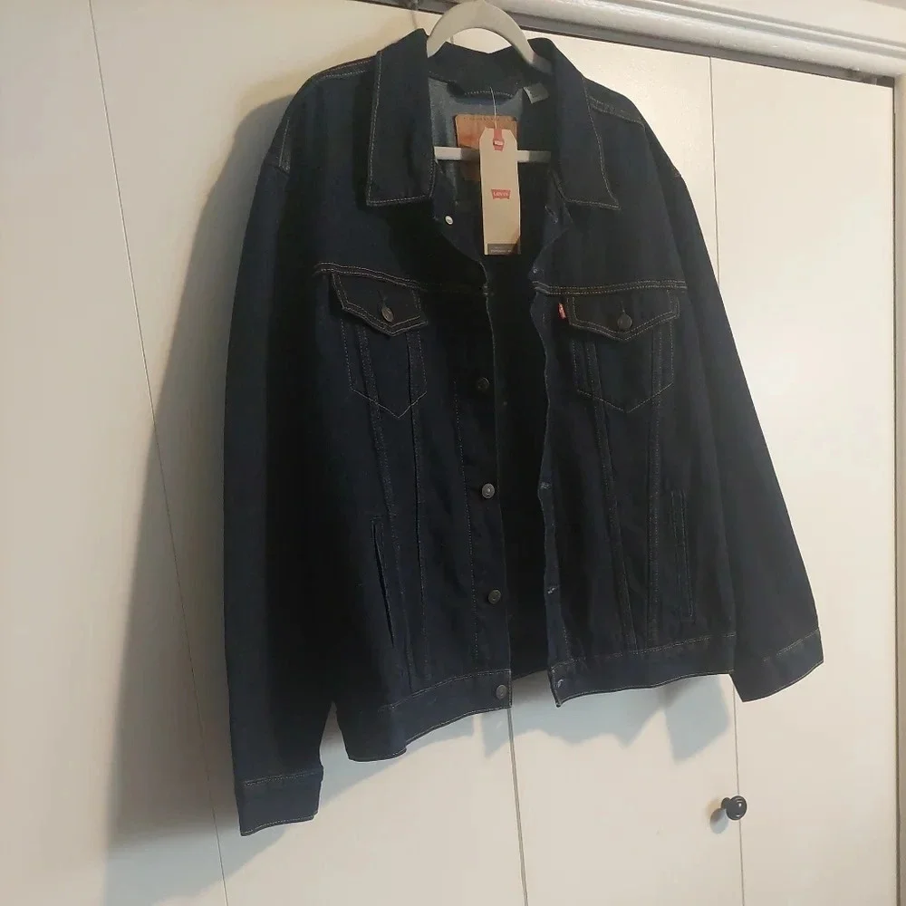 New Levi's Trucker Jean Jacket in Indigo Blue Mens XXL Classic Streetwear - Picture 4 of 9